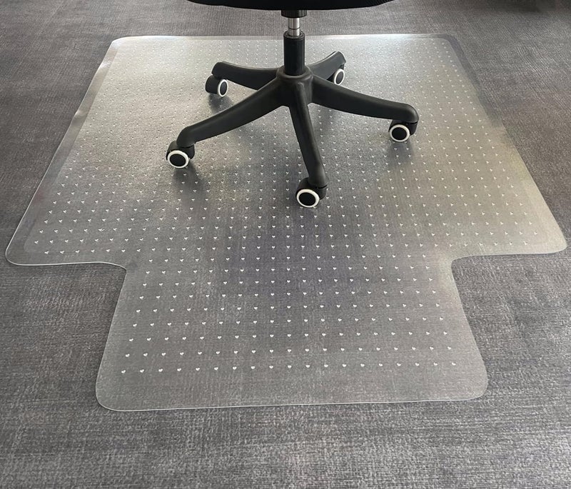 CAICFYIN 45"x 53"x0.1" Office Chair Mat for Carpet,Slip Resistant Heavy Duty Under Desk Protector Carpeted Floors,Easy Glide Rolling Floor Mat for Office Chair with Extended Lip - Image 1